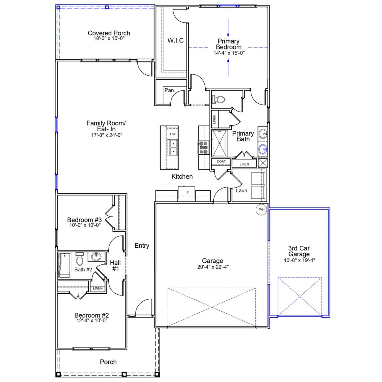 2D floor plan layout of this home in Allston Park, Calabash, NC (Image 2).