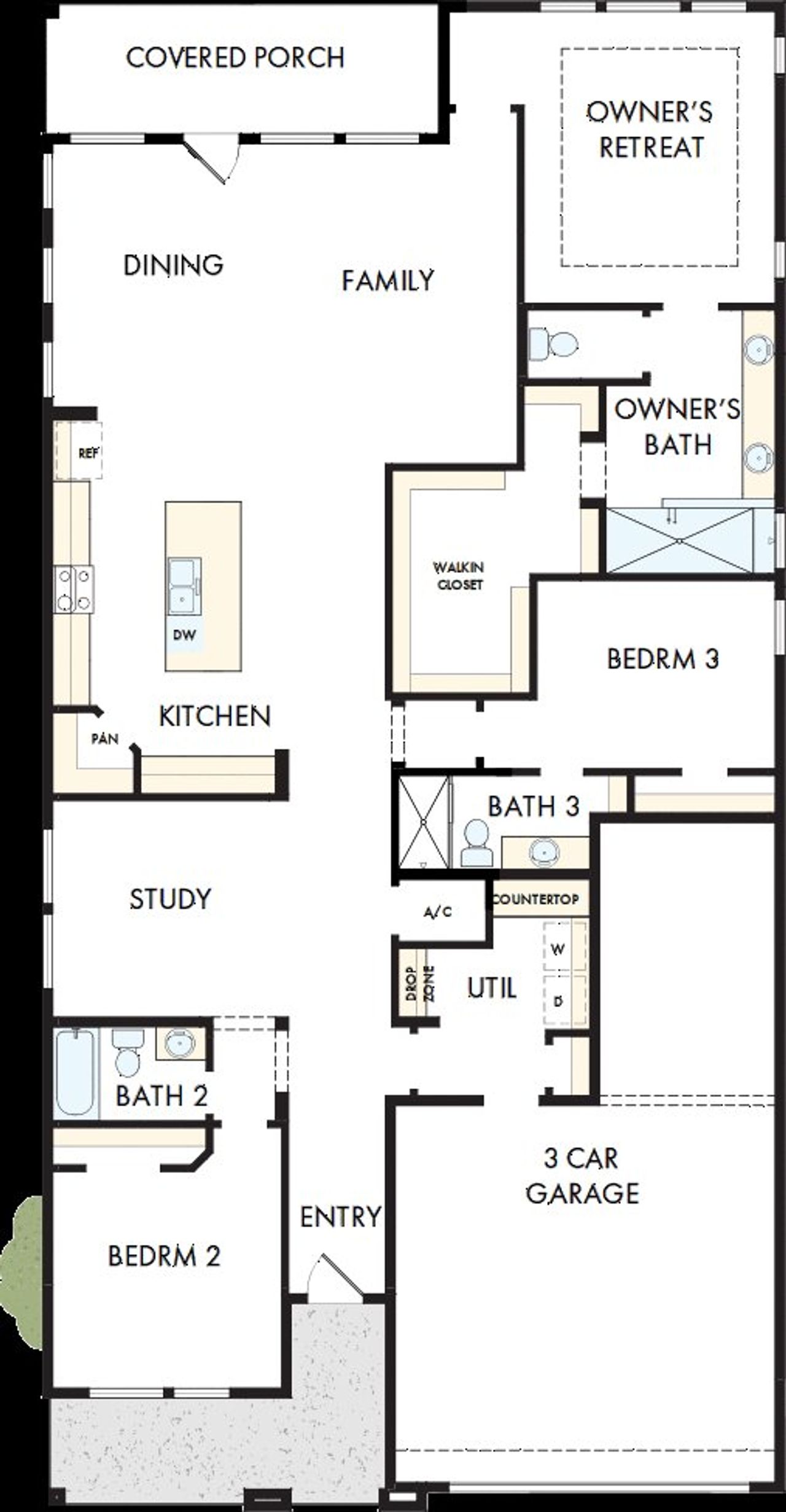 2D floor plan layout of this home in Lanier Landing - Retreat Collection, Gainesville, GA (Image 2).