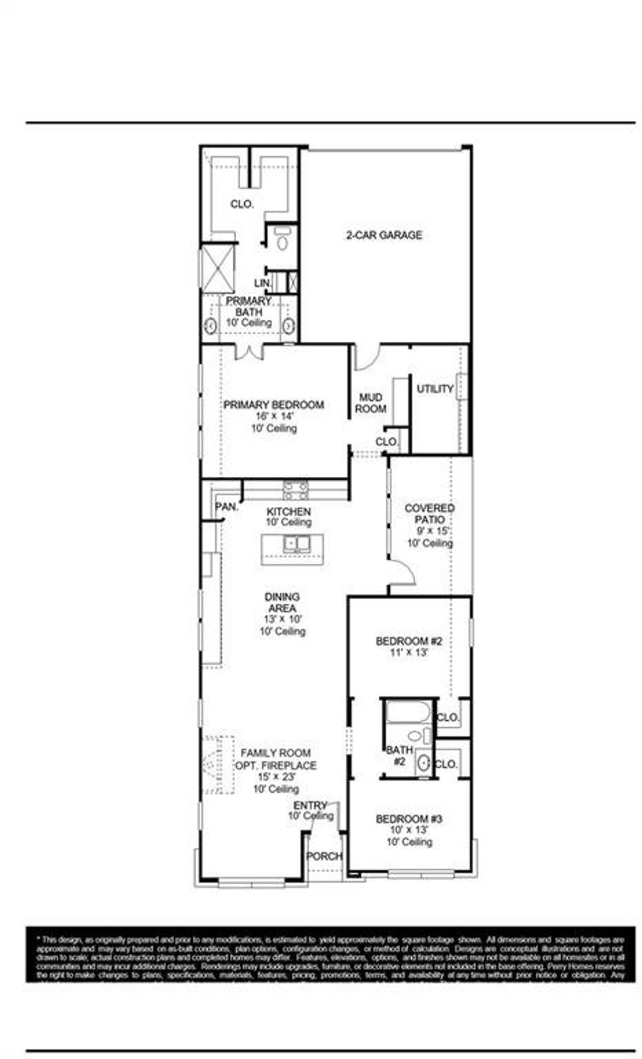 2D floor plan layout of this home in The Heights at Uptown Celina, Celina, TX (Image 2).