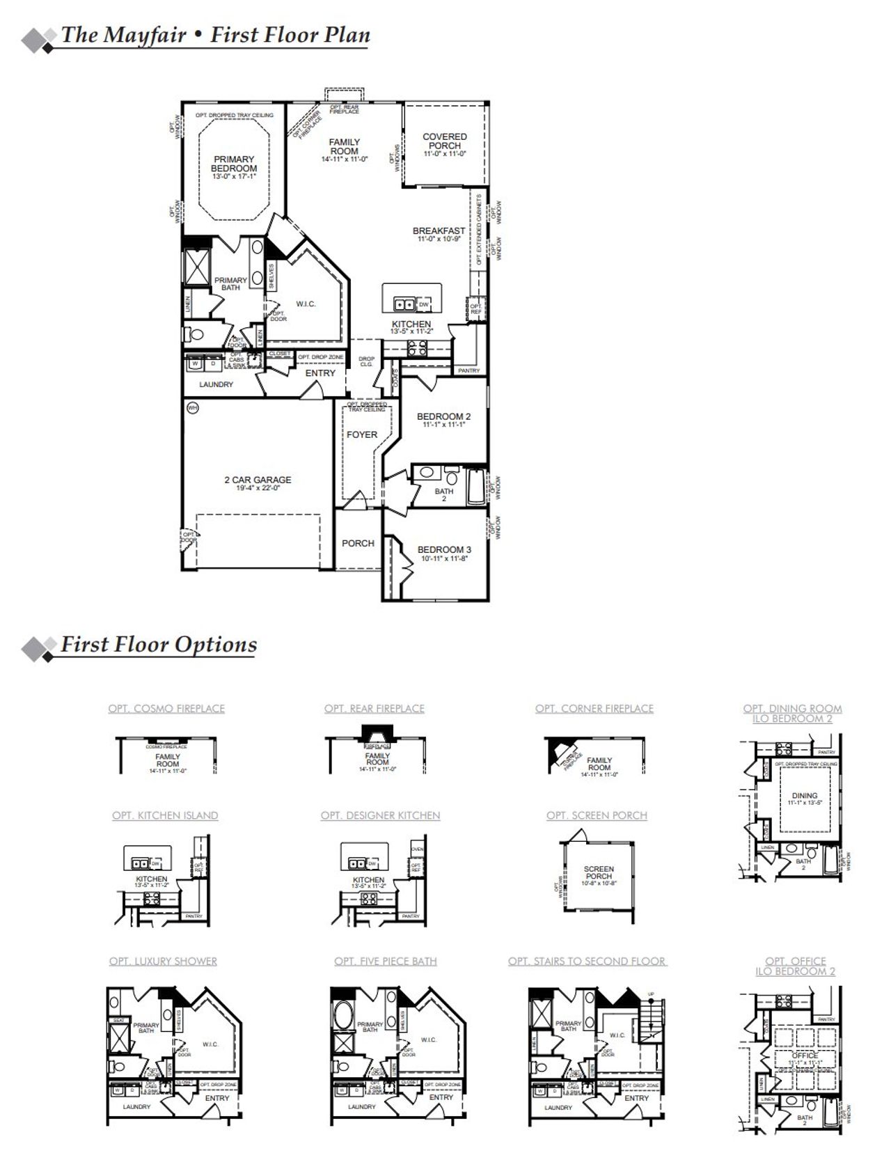 2D floor plan layout of this home in Wexford, Elon, NC (Image 2).