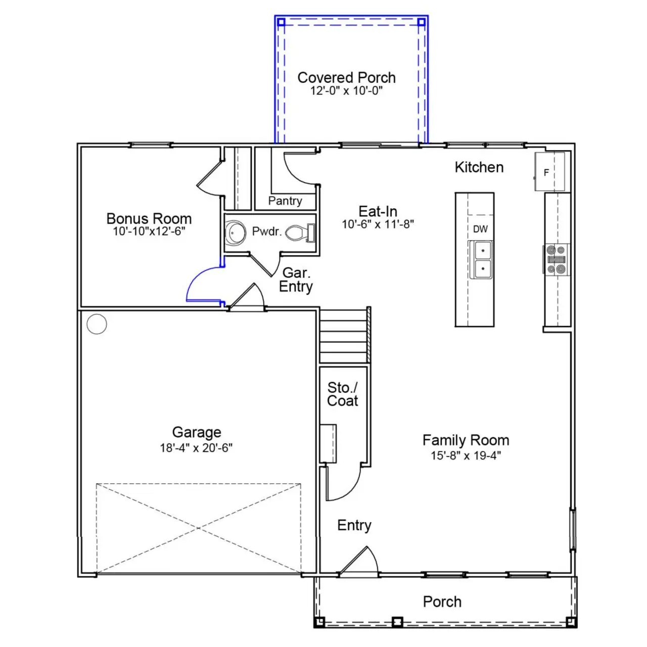 2D floor plan layout of this home in Stapleton, Clemmons, NC (Image 2).
