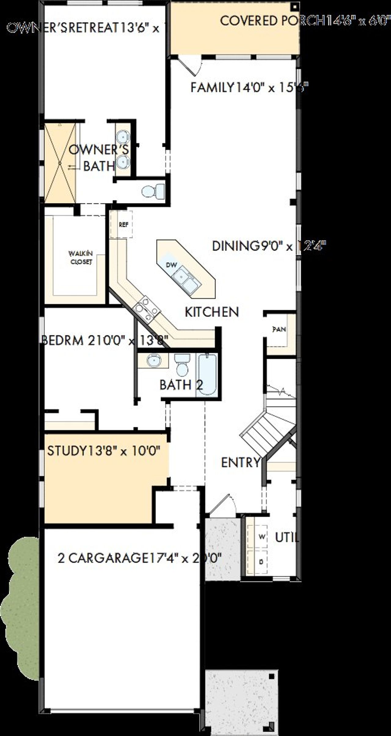 2D floor plan layout of this home in Mayfair - Select Garden Series, New Braunfels, TX (Image 2).