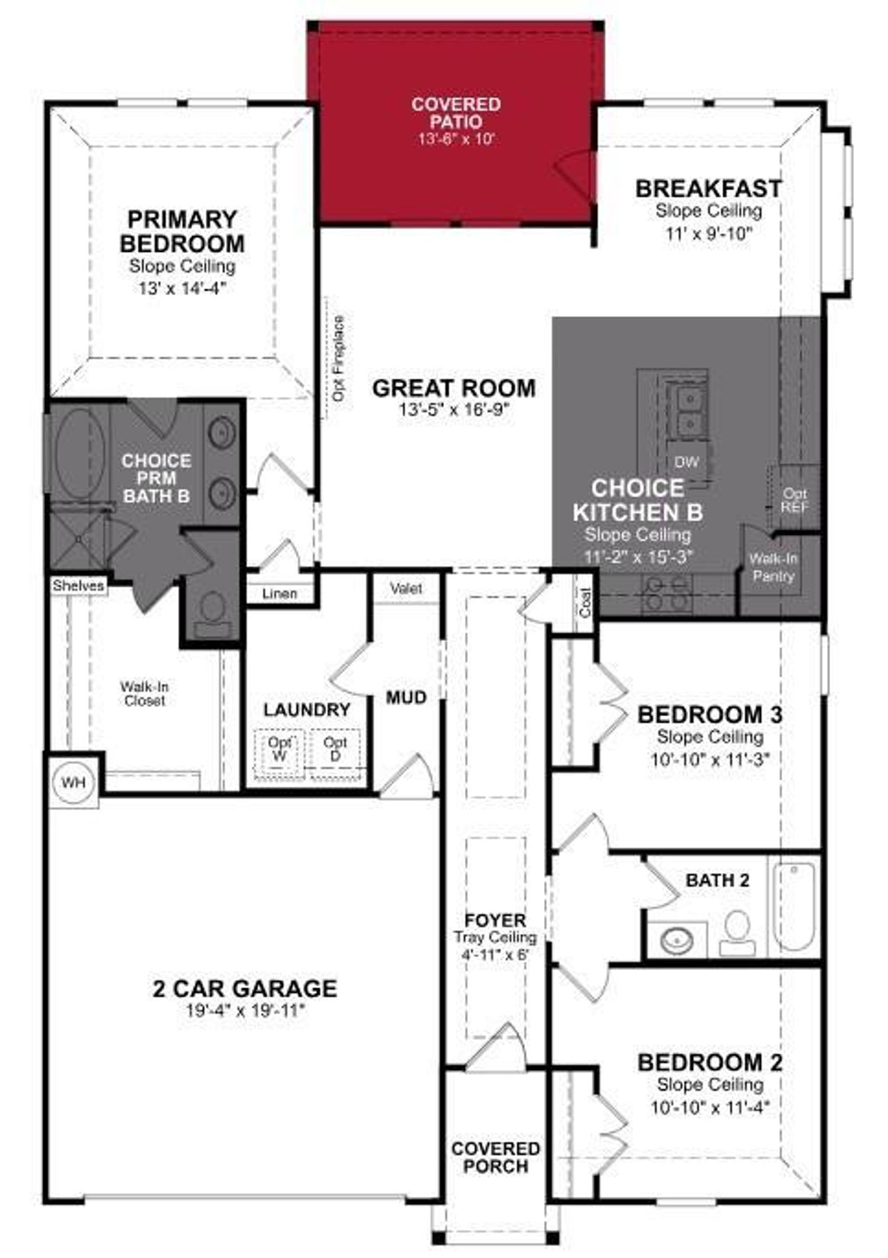 2D floor plan layout of this home in Laurel Landing, Alvin, TX (Image 2).