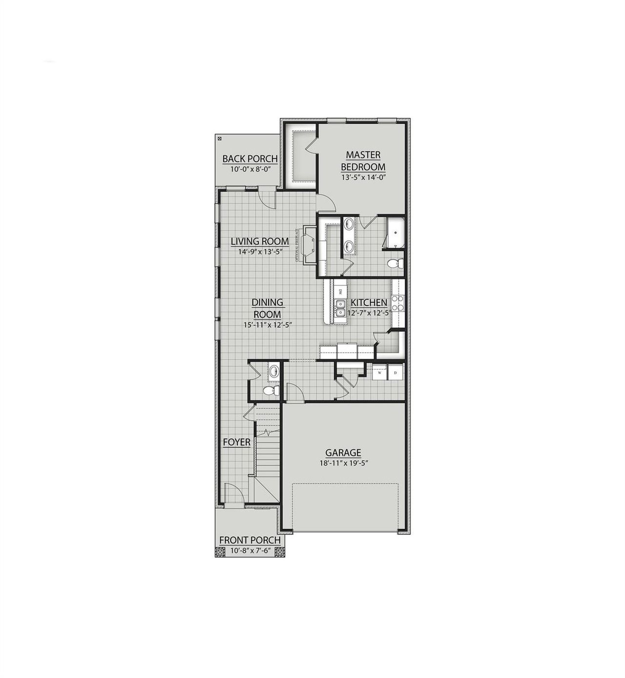 2D floor plan layout of this home in Two Step Farm, Montgomery, TX (Image 2).