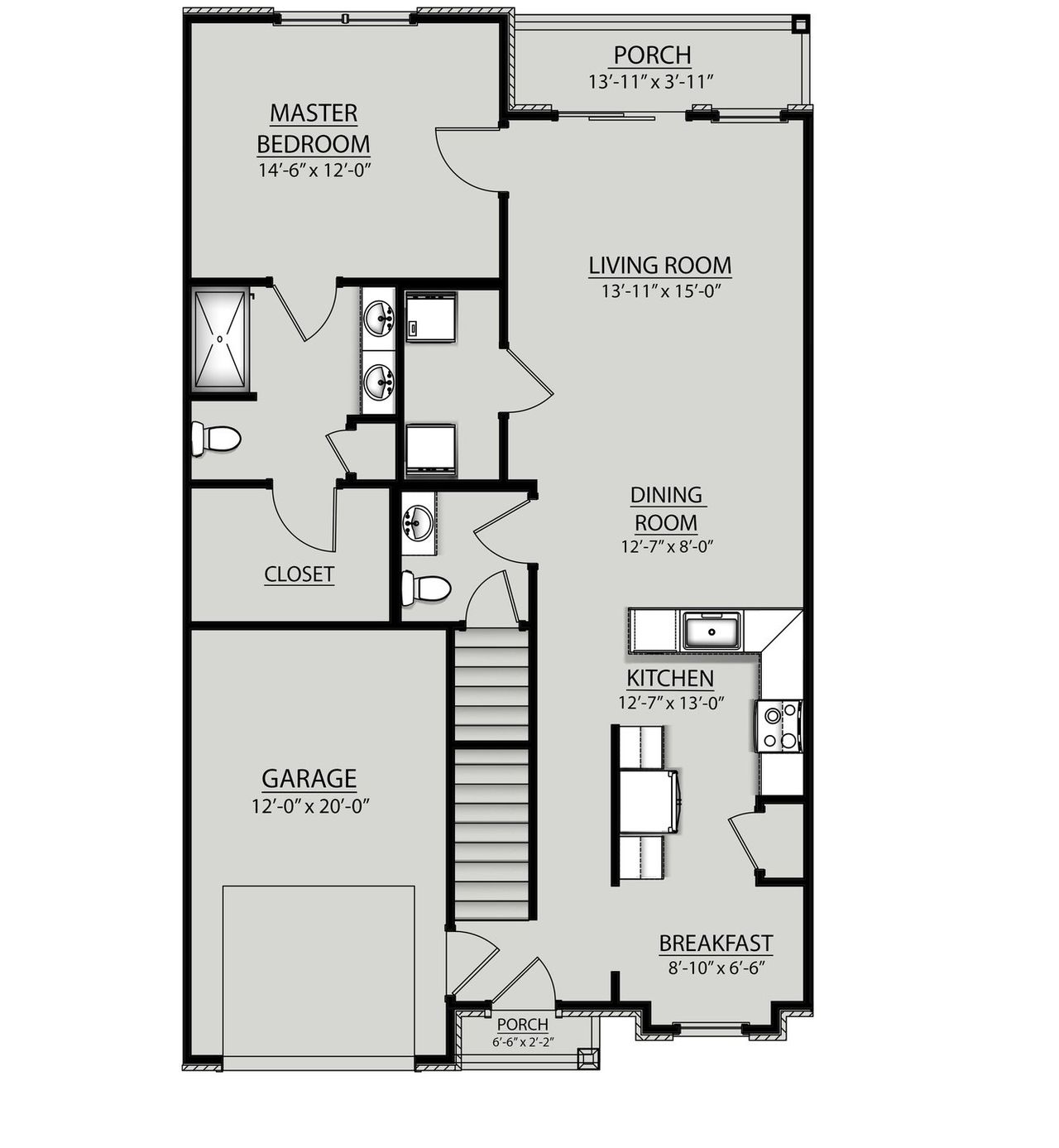 2D floor plan layout of this home in Saddlebrook, Murfreesboro, TN (Image 2).