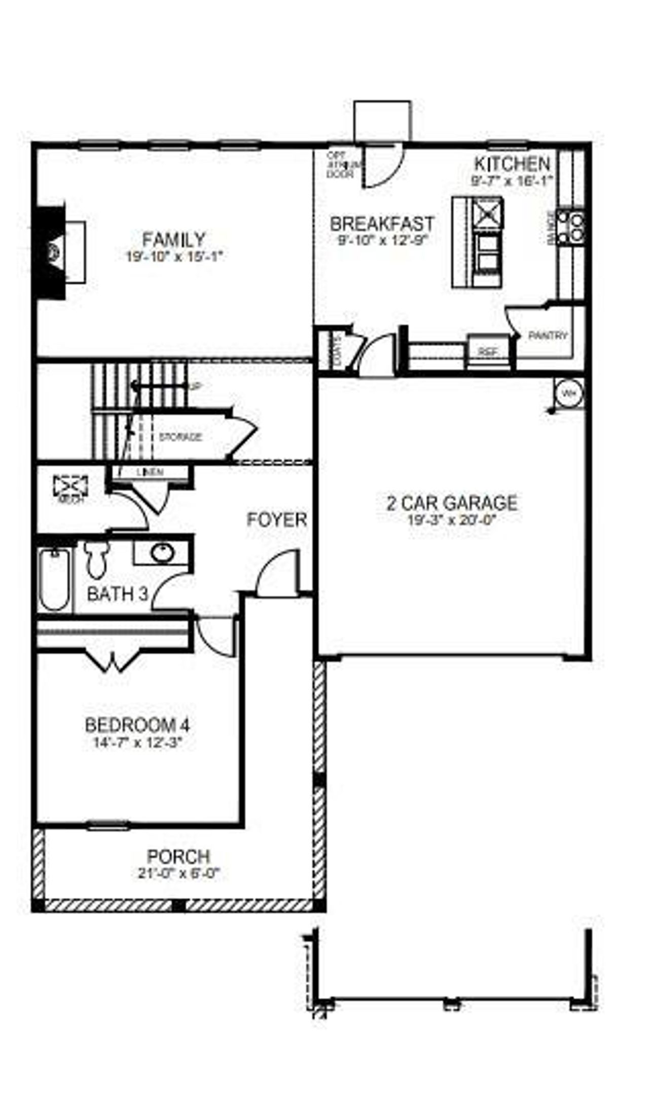 2D floor plan layout of this home in Avalon of Gastonia, Gastonia, NC (Image 2).