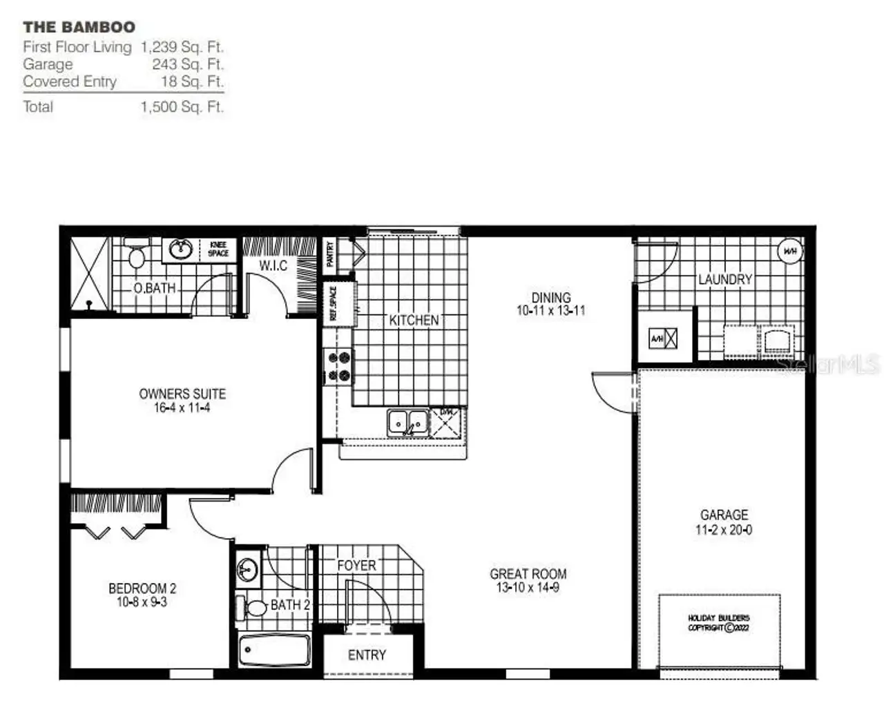 2D floor plan layout of this home in Flagler Estates, Hastings, FL (Image 2).