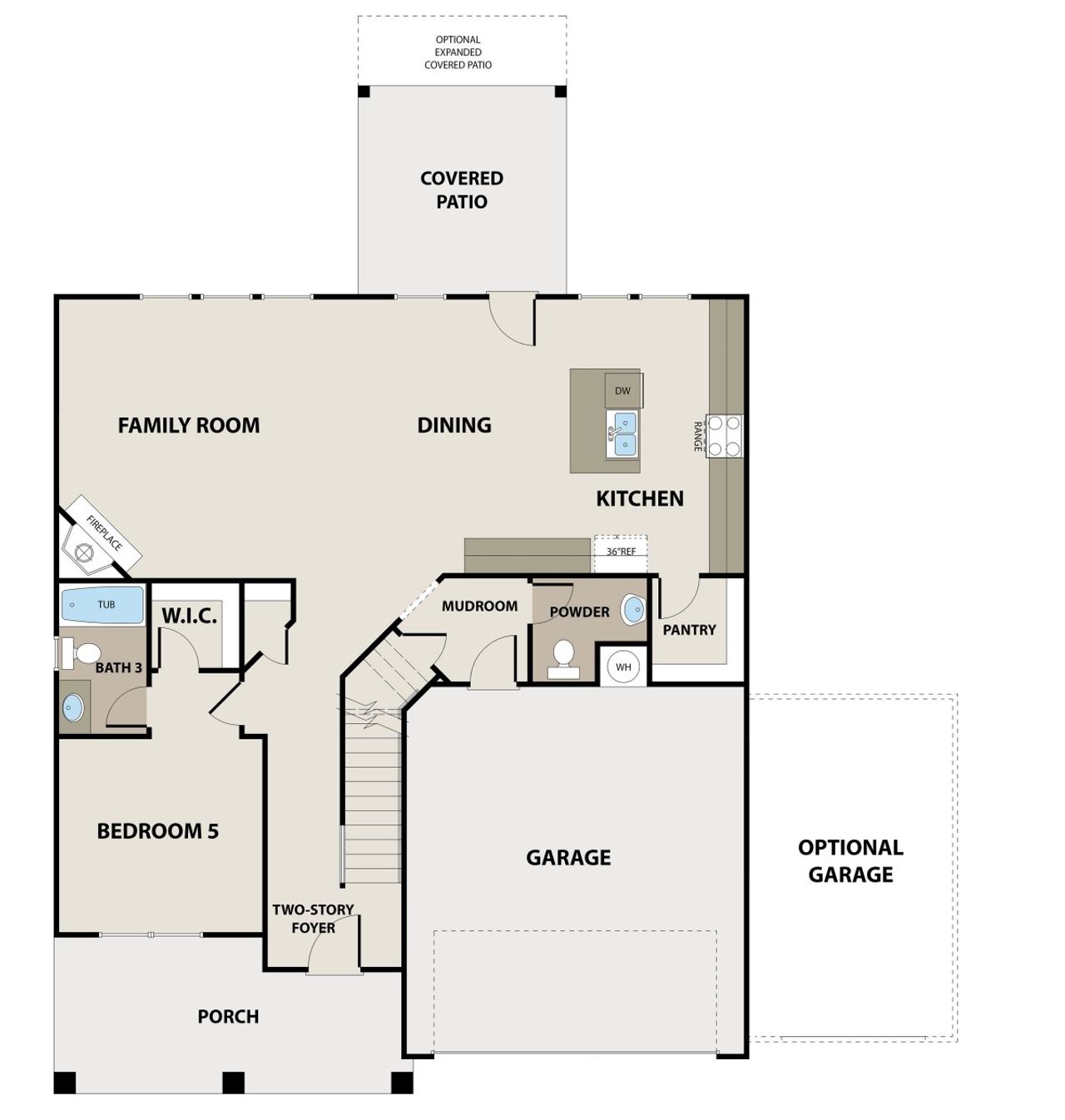 2D floor plan layout for the Bedford by Peachtree Building Group in Chimney Oaks Cottages, Homer, GA (Image 2). 2D floor plan layout for the Bedford by Peachtree Building Group in Chimney Oaks Cottages, Homer, GA (Image 2).