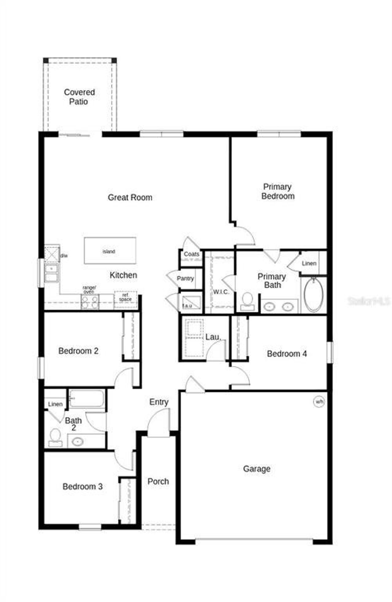 2D floor plan layout of this home in Magnolia Creek, Riverview, FL (Image 2).