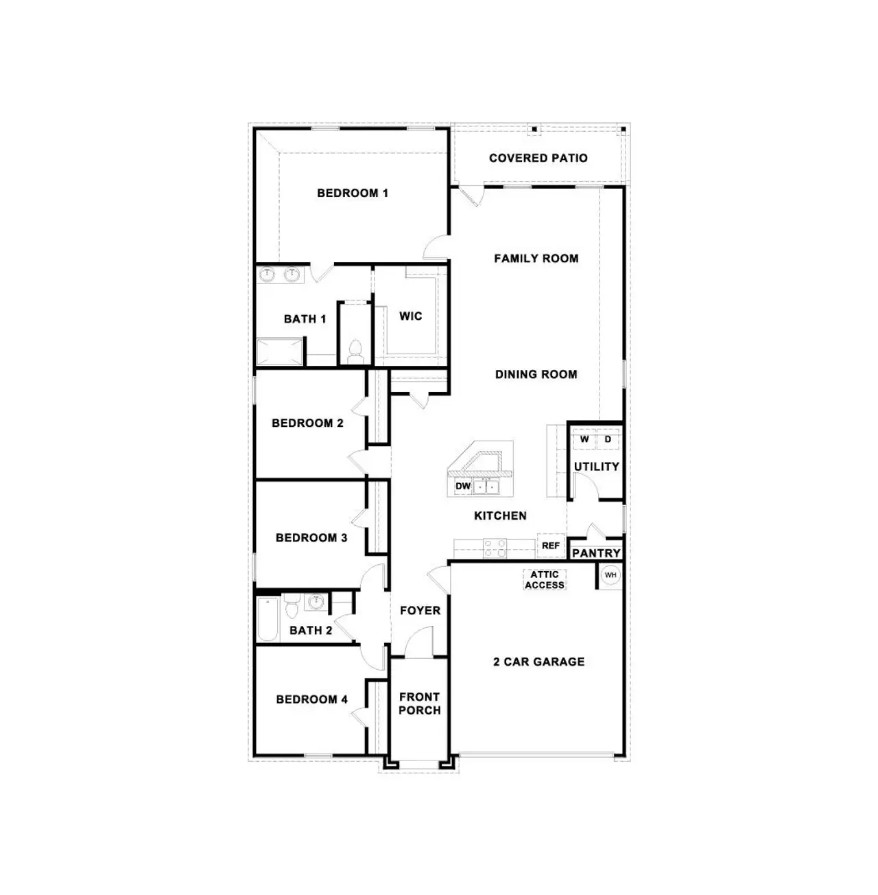 2D floor plan layout of this home in Watermill, Uhland, TX (Image 2). 2D floor plan layout of this home in Watermill, Uhland, TX (Image 2).