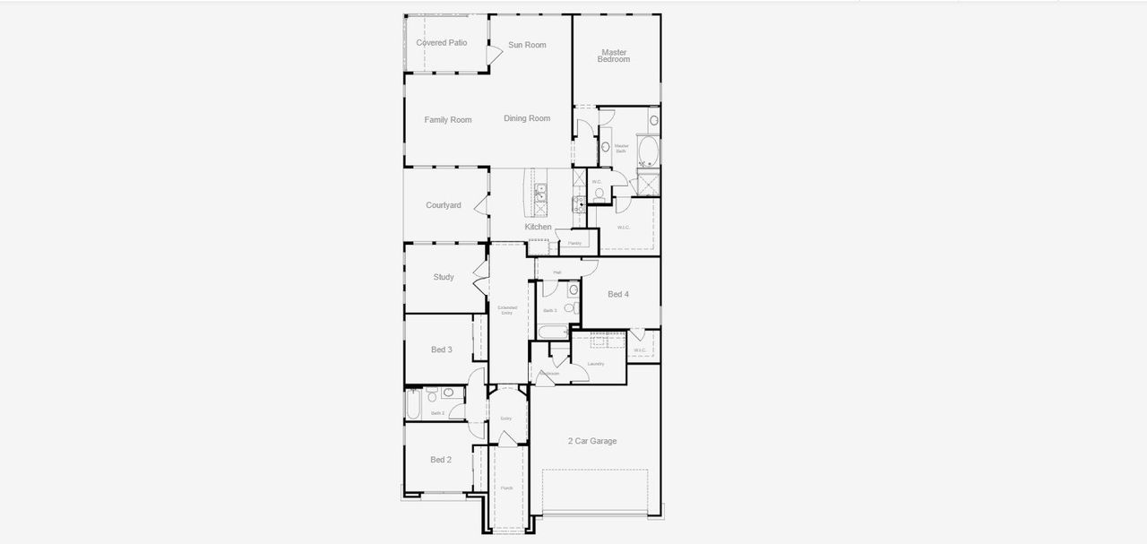 2D floor plan layout for the Plan 2305 by Texas Homes in Ventana, Bulverde, TX (Image 2). 2D floor plan layout for the Plan 2305 by Texas Homes in Ventana, Bulverde, TX (Image 2).