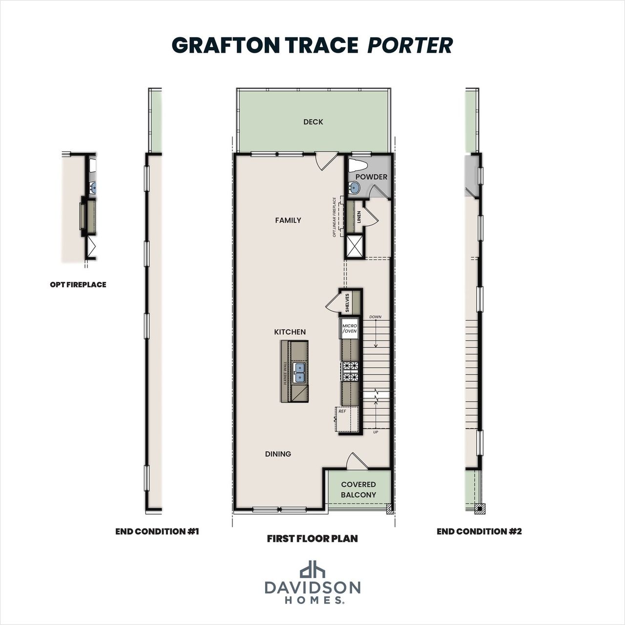 2D floor plan layout for the The Porter A by Davidson Homes LLC in Grafton Trace, Woodstock, GA (Image 2).