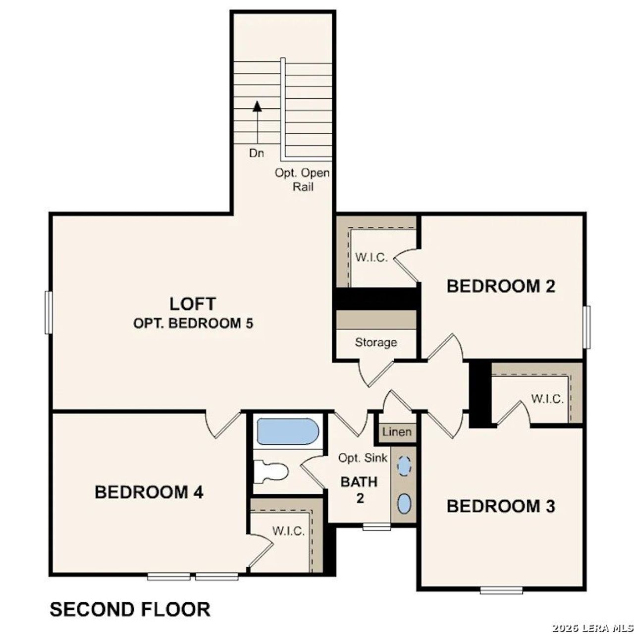 2D floor plan layout of this home in Cinco Lakes, San Antonio, TX (Image 2).