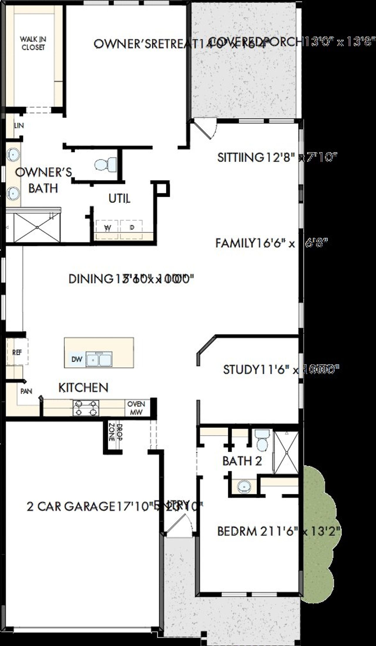 2D floor plan layout of this home in Encore at Streamside - Classic Series, Waxhaw, NC (Image 2).