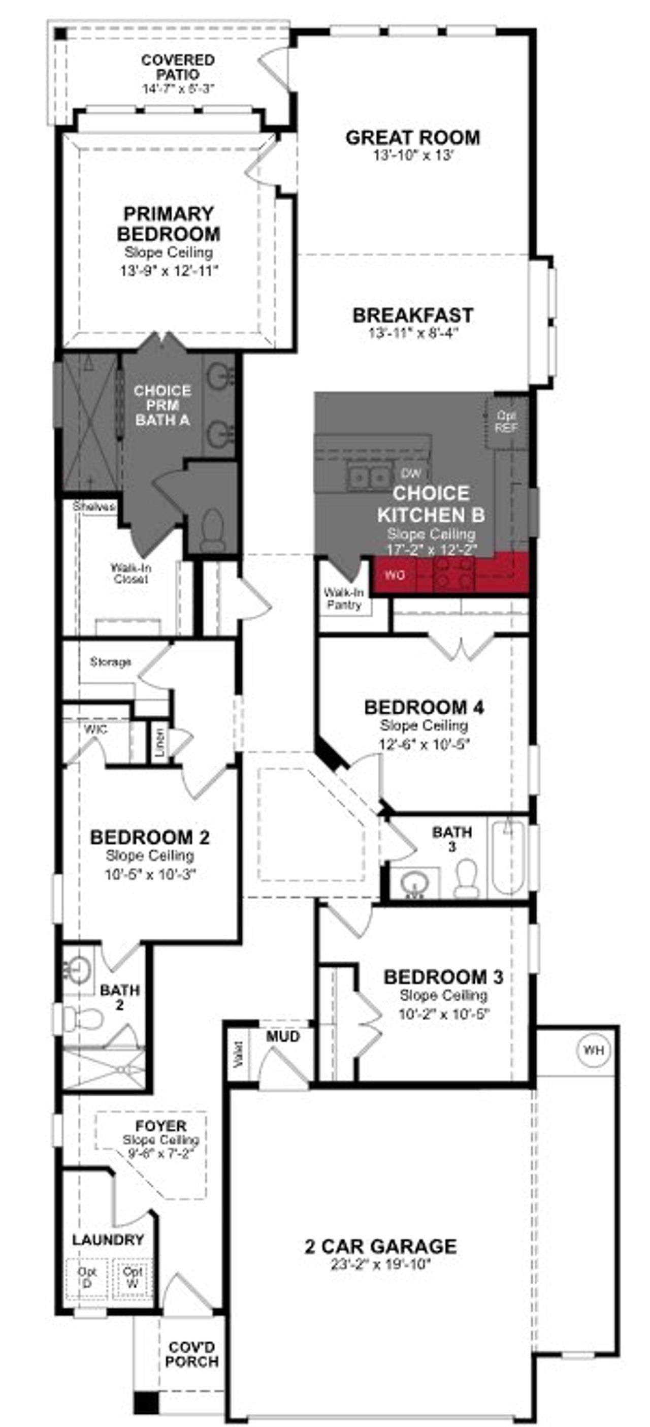 2D floor plan layout of this home in Bridgeland, Cypress, TX (Image 2).