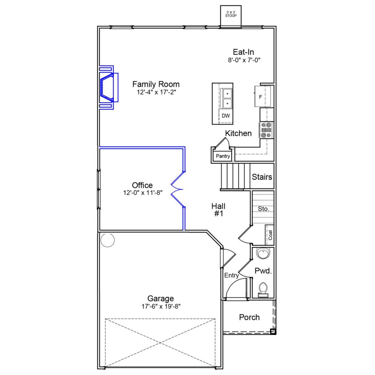 2D floor plan layout of this home in Tucker Ridge, Pendleton, SC (Image 2).