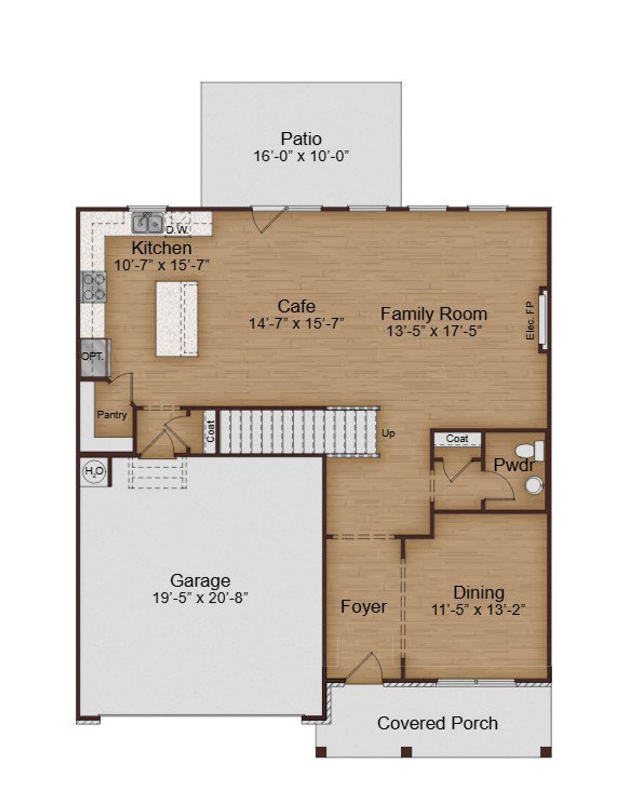 2D floor plan layout for the Lakewood by McKinley Homes in The Brooke at Rivertown, Fairburn, GA (Image 2).