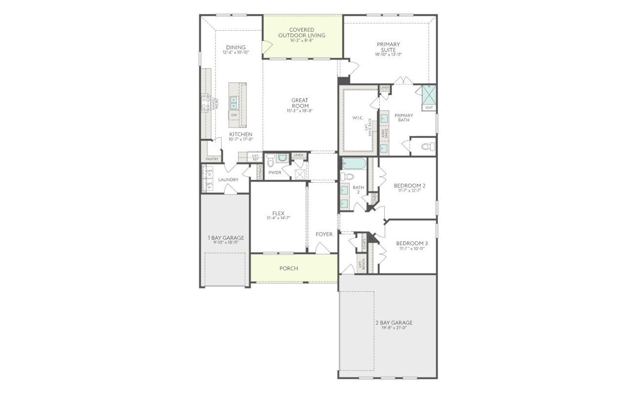 2D floor plan layout for the Brett by Tri Pointe Homes in View at the Reserve, Mansfield, TX (Image 2).