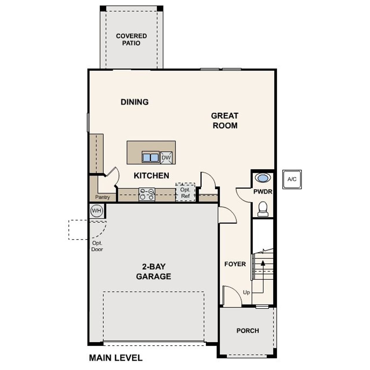 2D floor plan layout for the Oak by Century Communities in Skyline Village, San Tan Valley, AZ (Image 2).