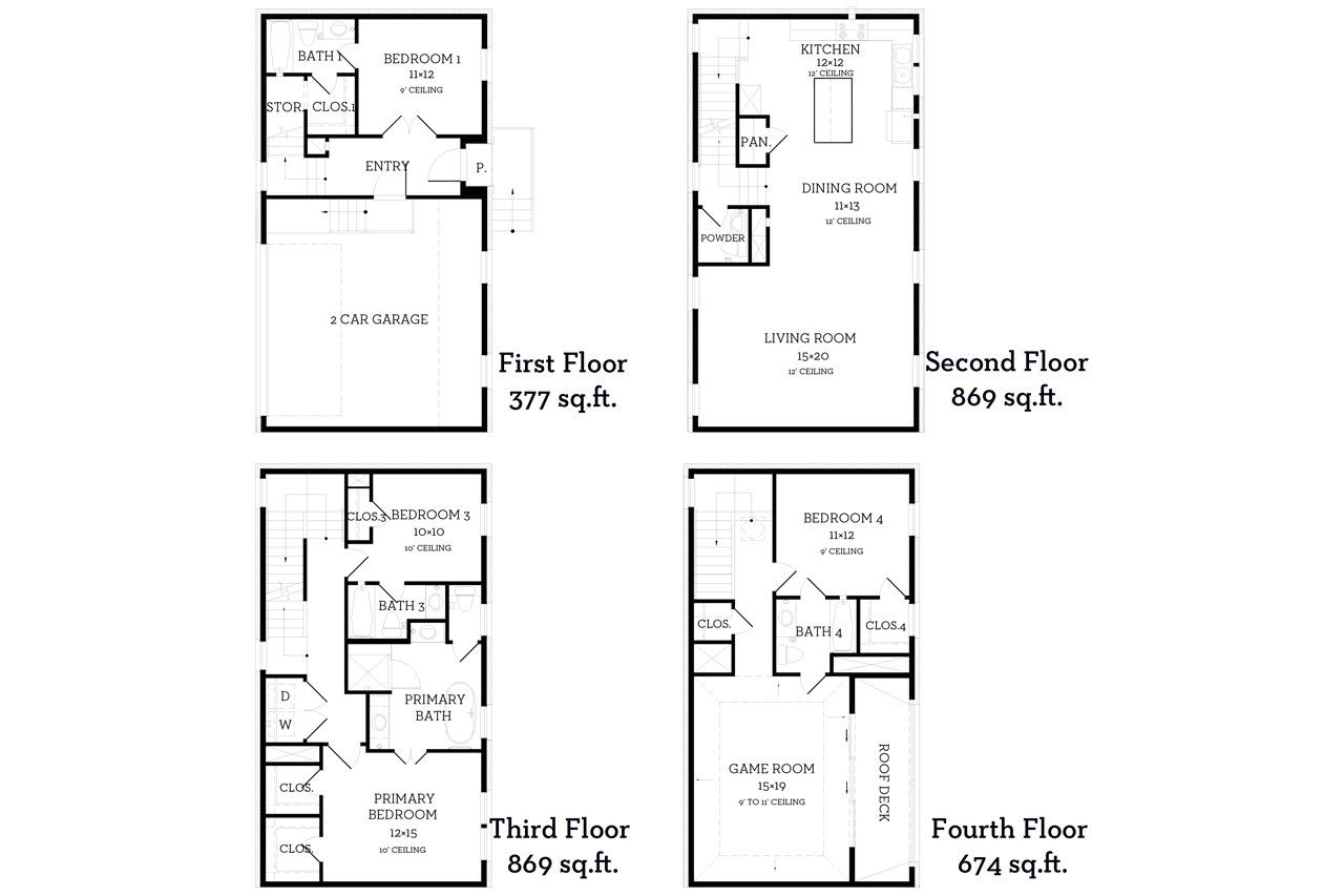 2D floor plan layout of this home in Addison Grove, Dallas, TX (Image 2).
