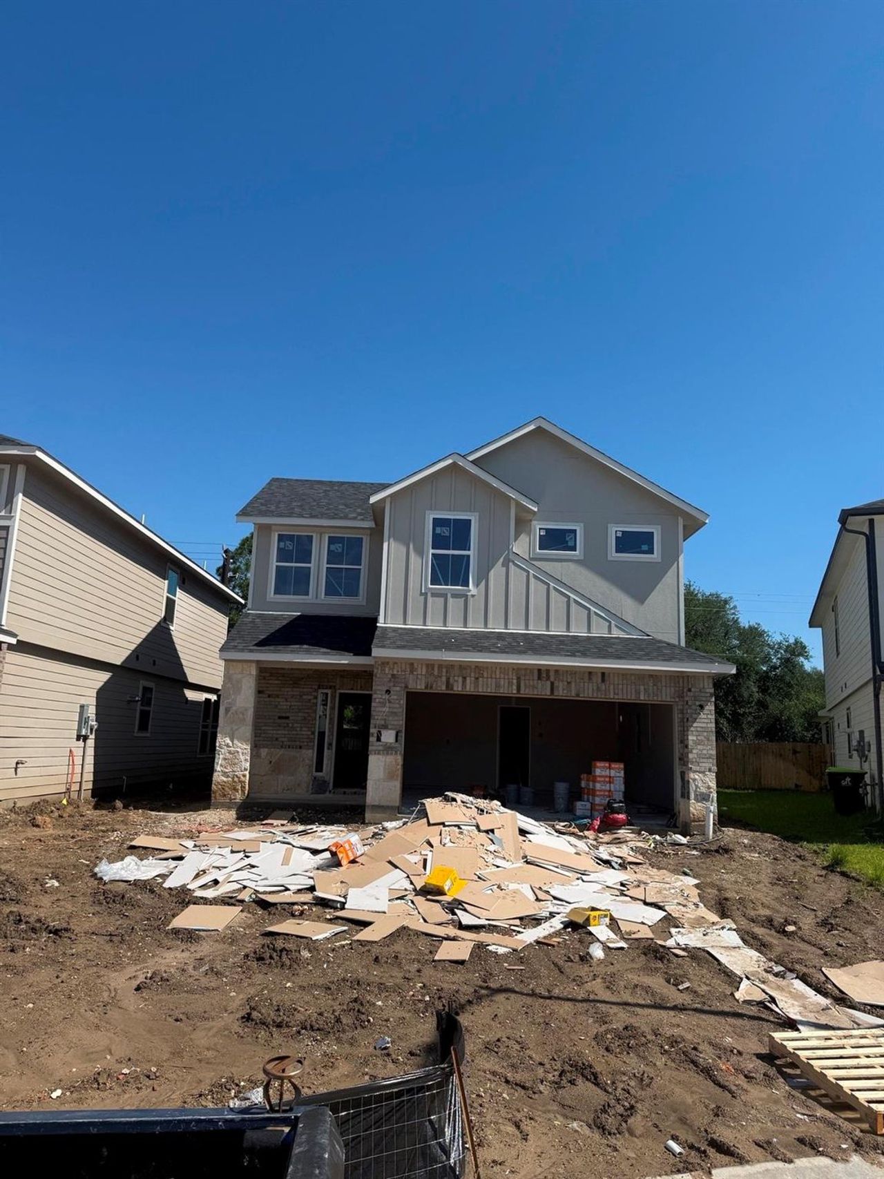 In-progress construction of a new home in , Houston, TX (Image 2).