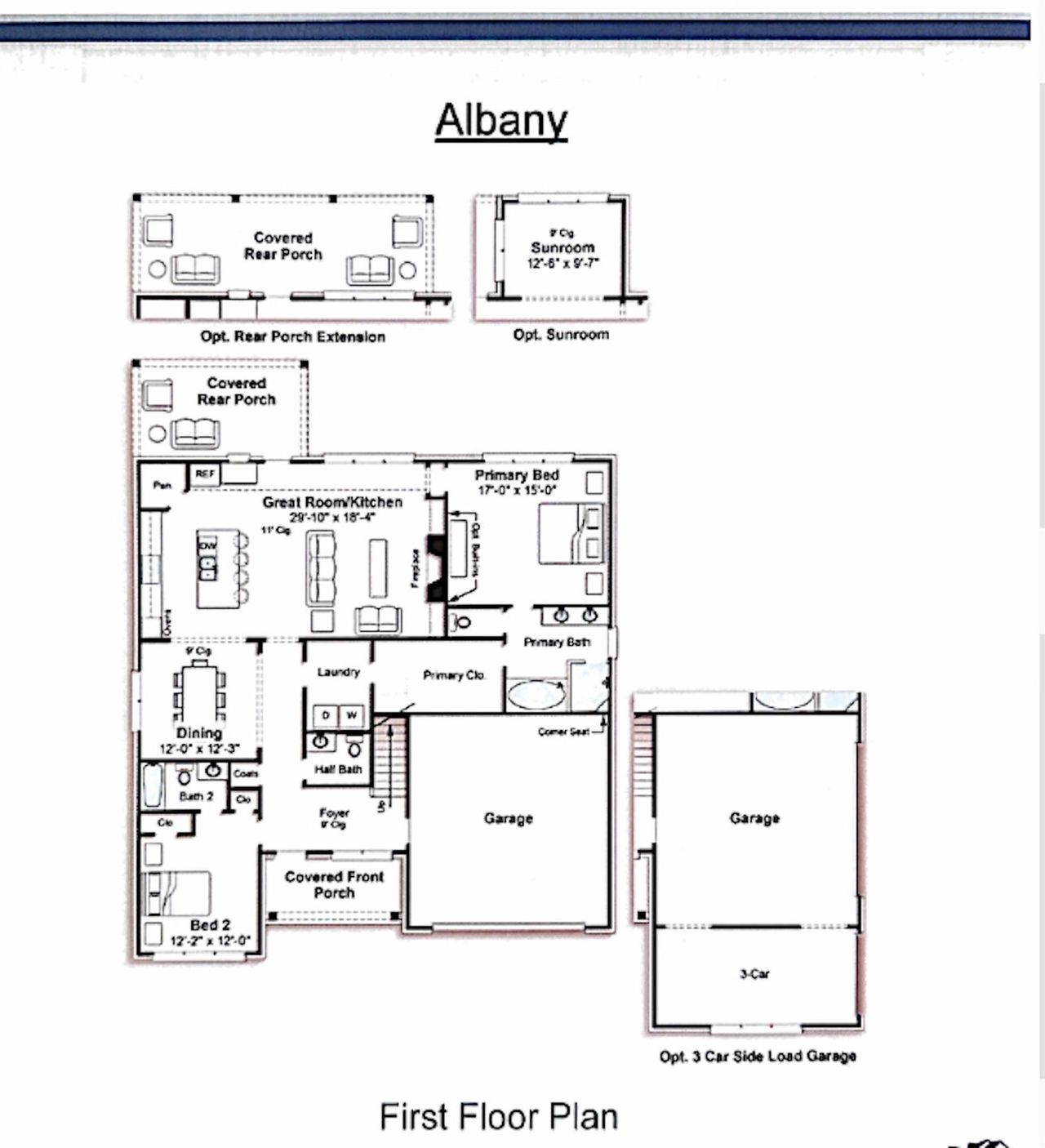 2D floor plan layout of this home in White Oak, Arlington, TN (Image 2).