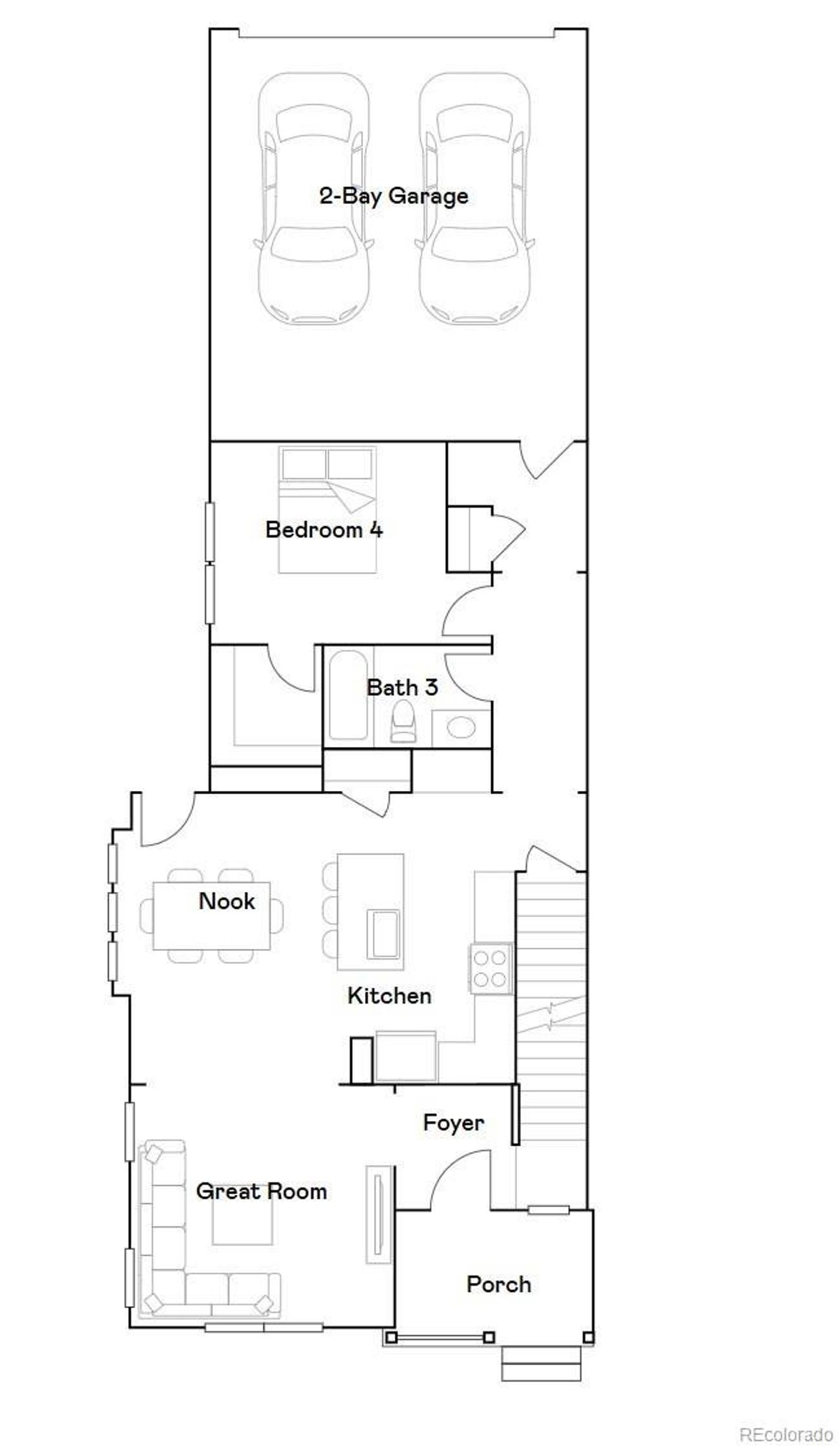 2D floor plan layout of this home in Timber Lark, Fort Collins, CO (Image 2).
