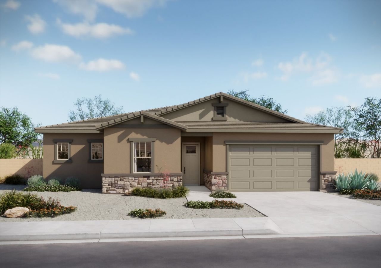 Representative exterior photo of a completed home built from the Burgundy by Mattamy Homes in Stone House, Tucson, AZ (Image 2).