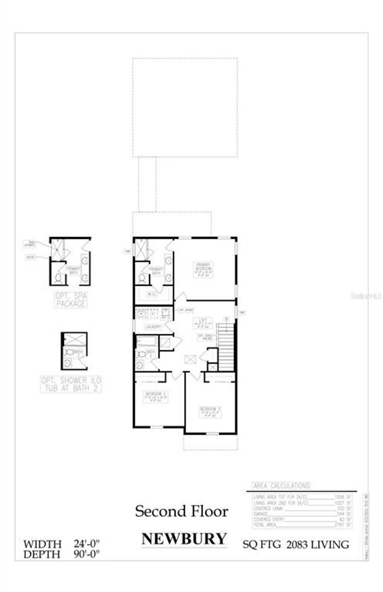 2D floor plan layout of this home in Serenade at Ovation, Winter Garden, FL (Image 2).