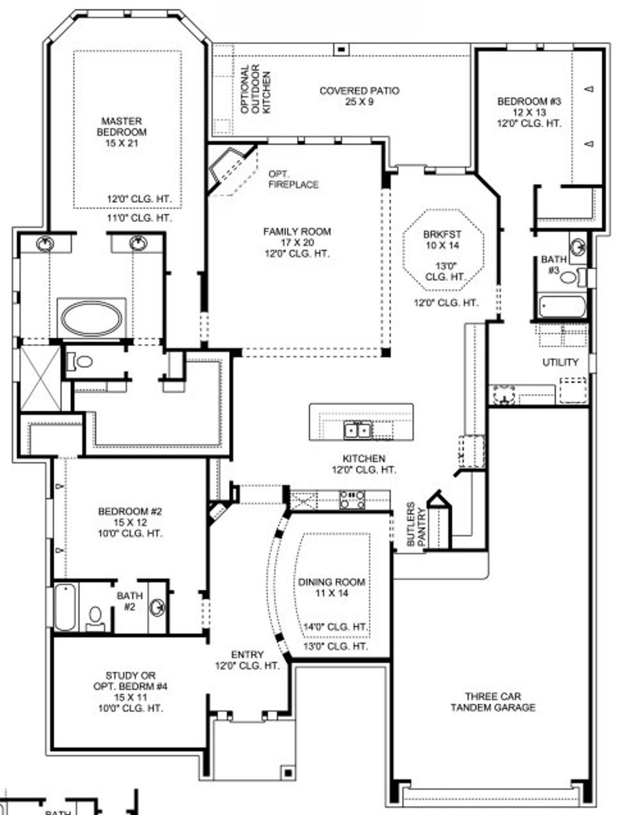 2D floor plan layout for the Cornell 3112 by J. Patrick Homes in Sienna 70' Lots, Missouri City, TX (Image 2). 2D floor plan layout for the Cornell 3112 by J. Patrick Homes in Sienna 70' Lots, Missouri City, TX (Image 2).