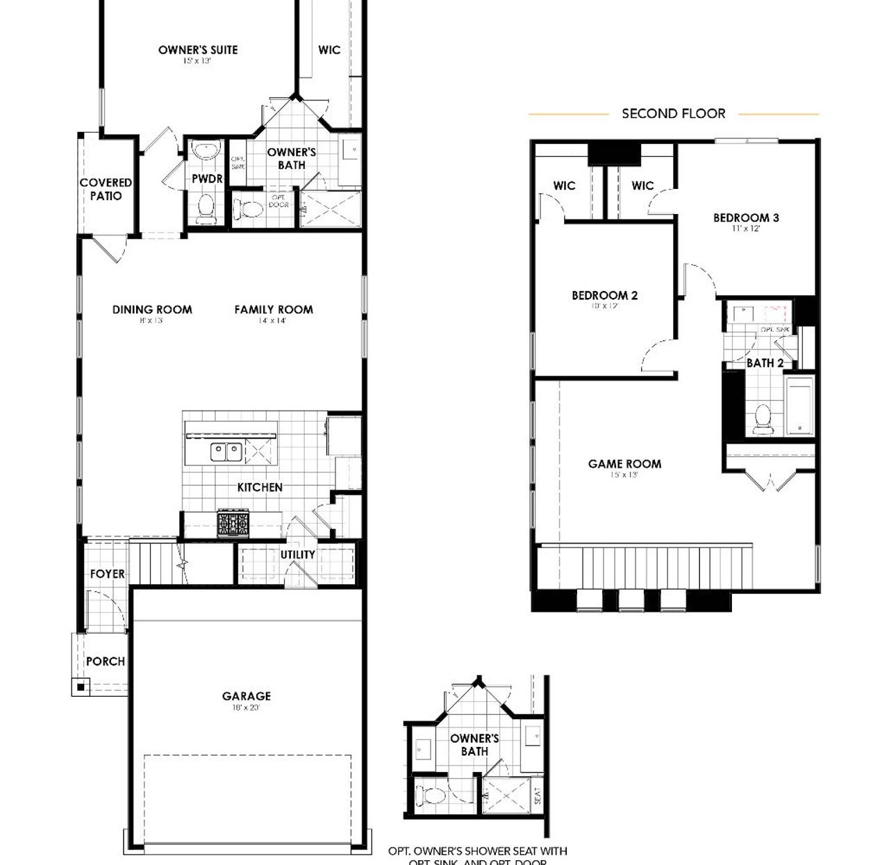 2D floor plan layout for the Frio by DRB Homes in Casinas at Gruene, New Braunfels, TX (Image 2). 2D floor plan layout for the Frio by DRB Homes in Casinas at Gruene, New Braunfels, TX (Image 2).