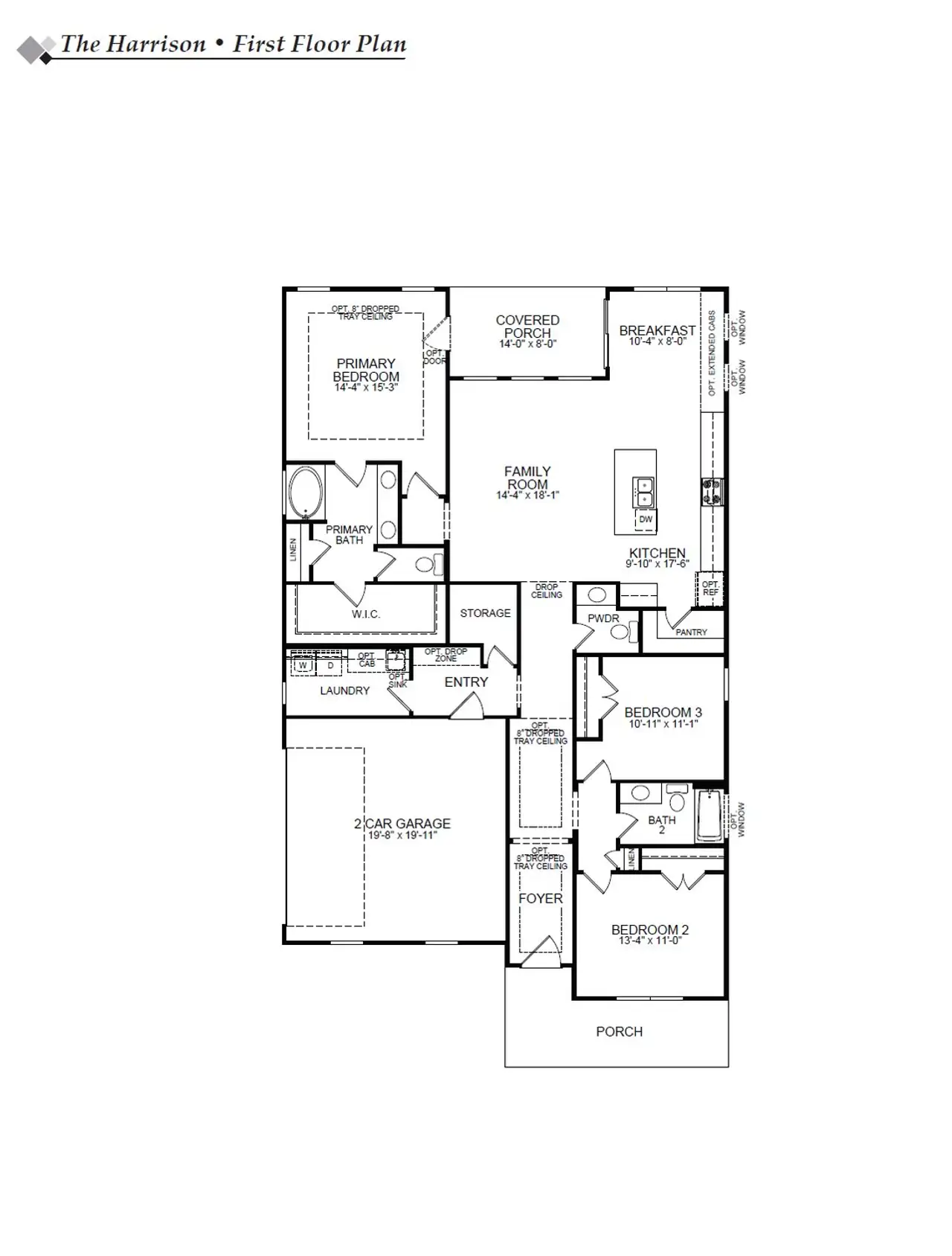 2D floor plan layout of this home in Waterford Commons, Rock Hill, SC (Image 2). 2D floor plan layout of this home in Waterford Commons, Rock Hill, SC (Image 2).