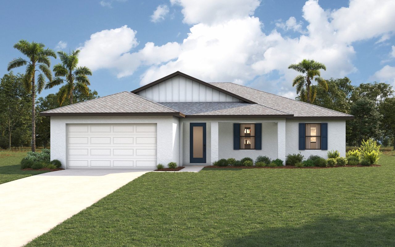 Representative exterior photo of a completed home built from the Grand Cayman II by Christopher Alan Homes in Palm Bay, Palm Bay, FL (Image 2).