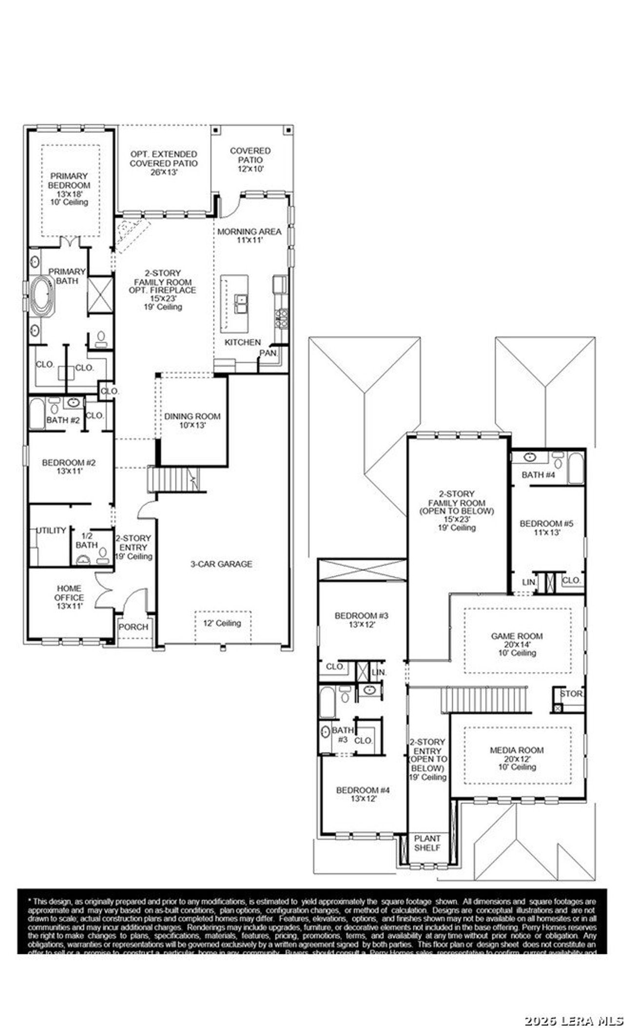 2D floor plan layout of this home in Briggs Ranch, San Antonio, TX (Image 2).
