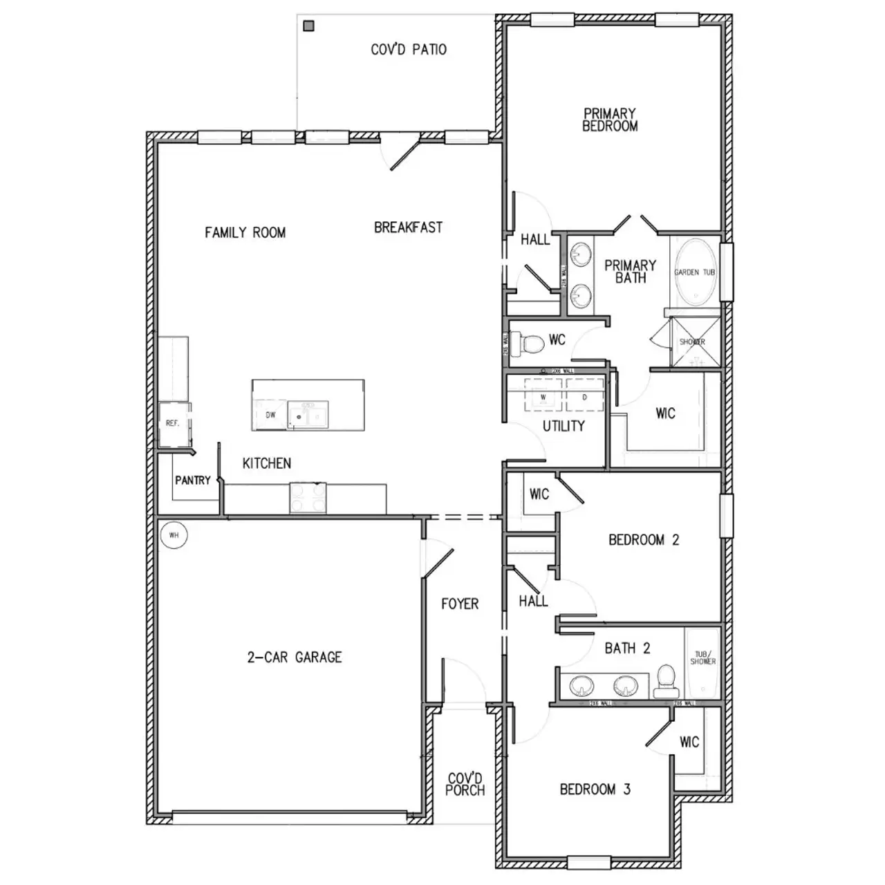 2D floor plan layout of this home in Tabor Ranch, Ponder, TX (Image 2).