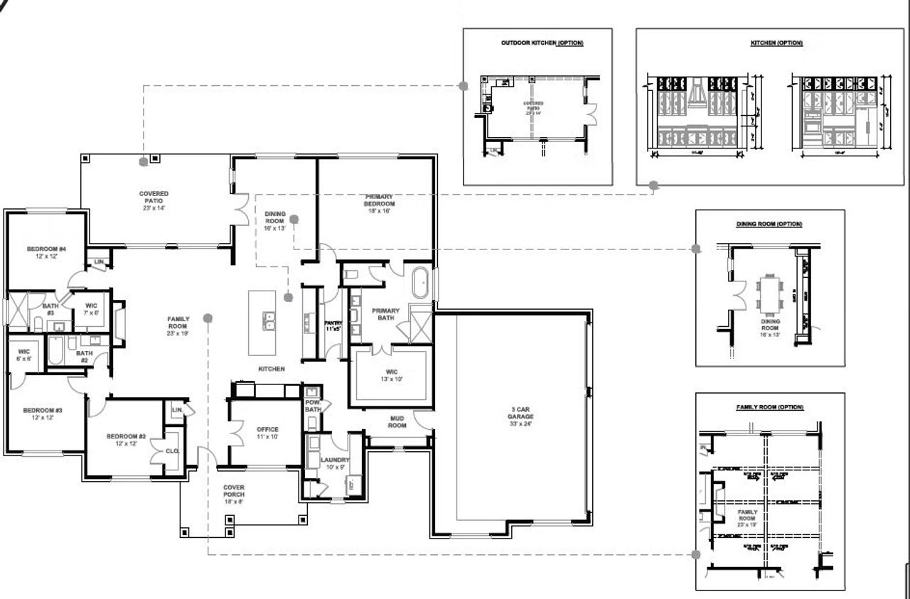 2D floor plan layout for the 3000 by Faircroft Homes in Arborwood, Waller, TX (Image 2).