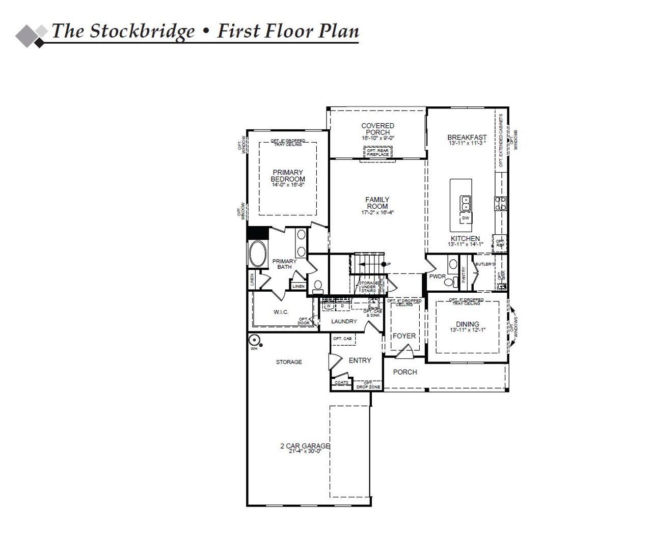 2D floor plan layout of this home in Waterford Commons, Rock Hill, SC (Image 2).