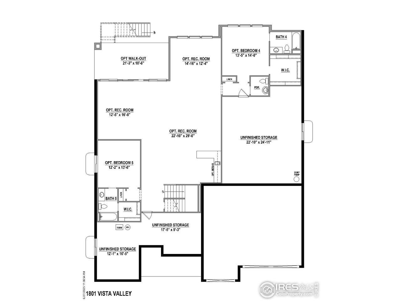 2D floor plan layout of this home in RainDance, Windsor, CO (Image 2).