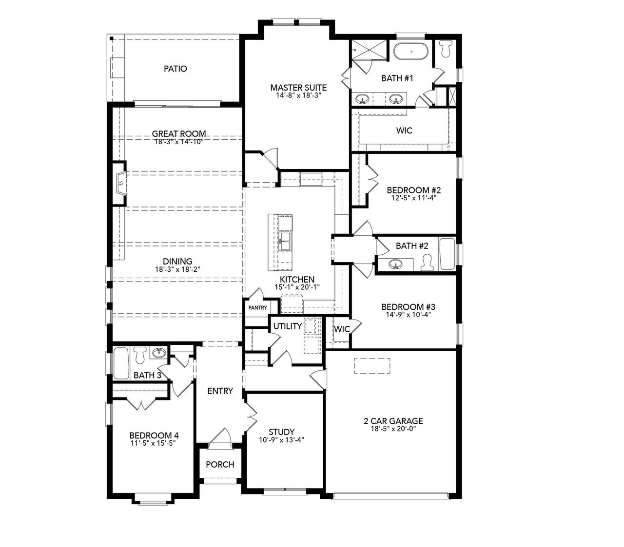 2D floor plan layout of this home in Kelly Ranch, Aledo, TX (Image 2). 2D floor plan layout of this home in Kelly Ranch, Aledo, TX (Image 2).