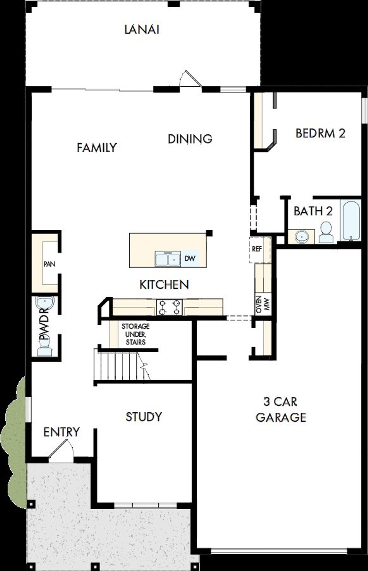 2D floor plan layout of this home in Palmeras at Crossprairie – The Grove Collection, St. Cloud, FL (Image 2).