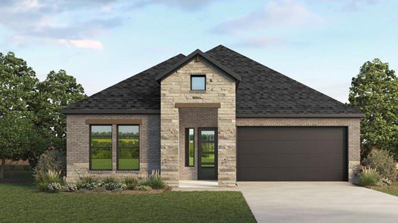 Front exterior of a new home in Clearview Ranch, Royse City, TX, highlighting curb appeal (Image 2).