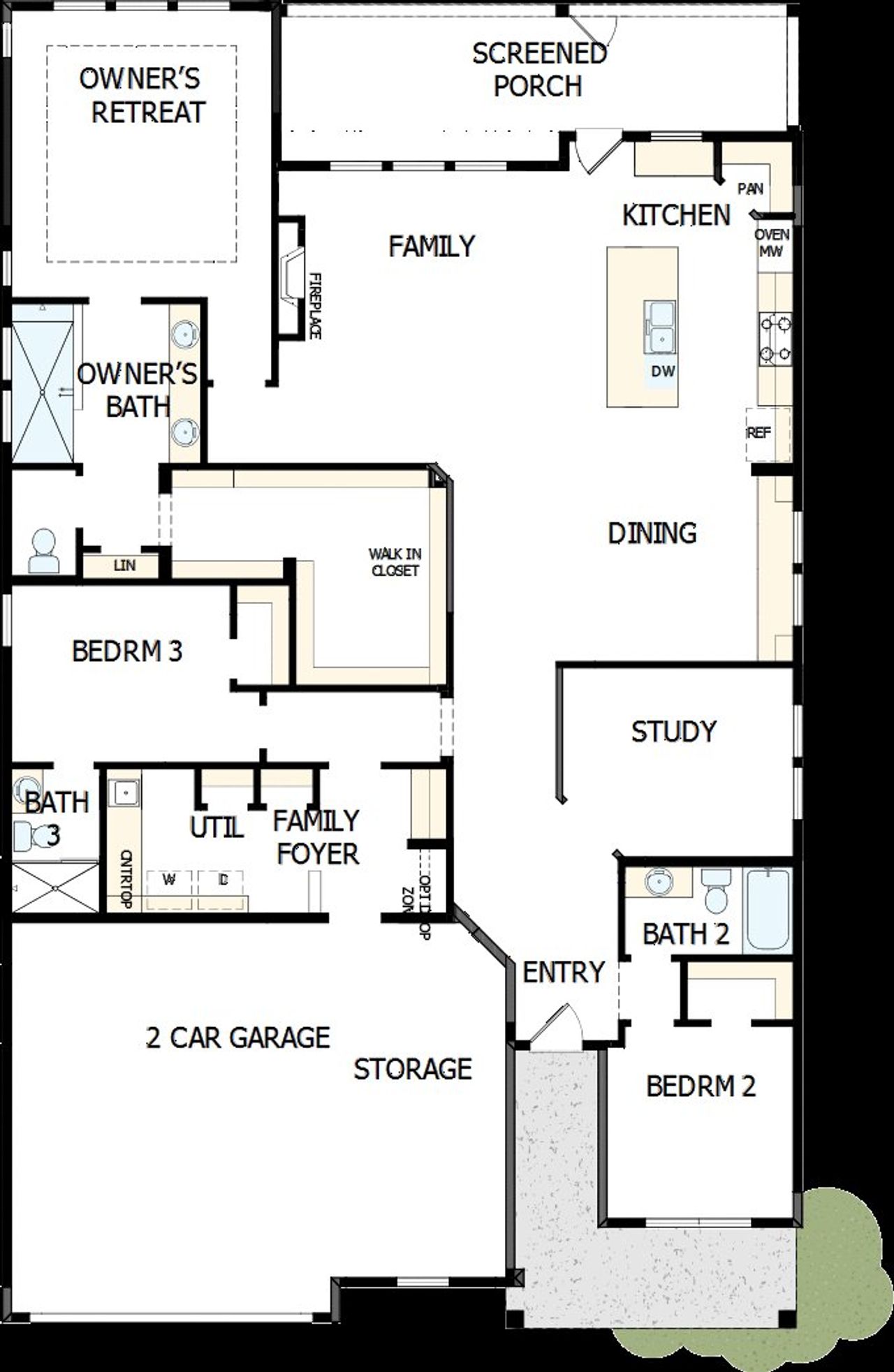 2D floor plan layout of this home in Encore at Streamside - Tradition Series, Waxhaw, NC (Image 2). 2D floor plan layout of this home in Encore at Streamside - Tradition Series, Waxhaw, NC (Image 2).
