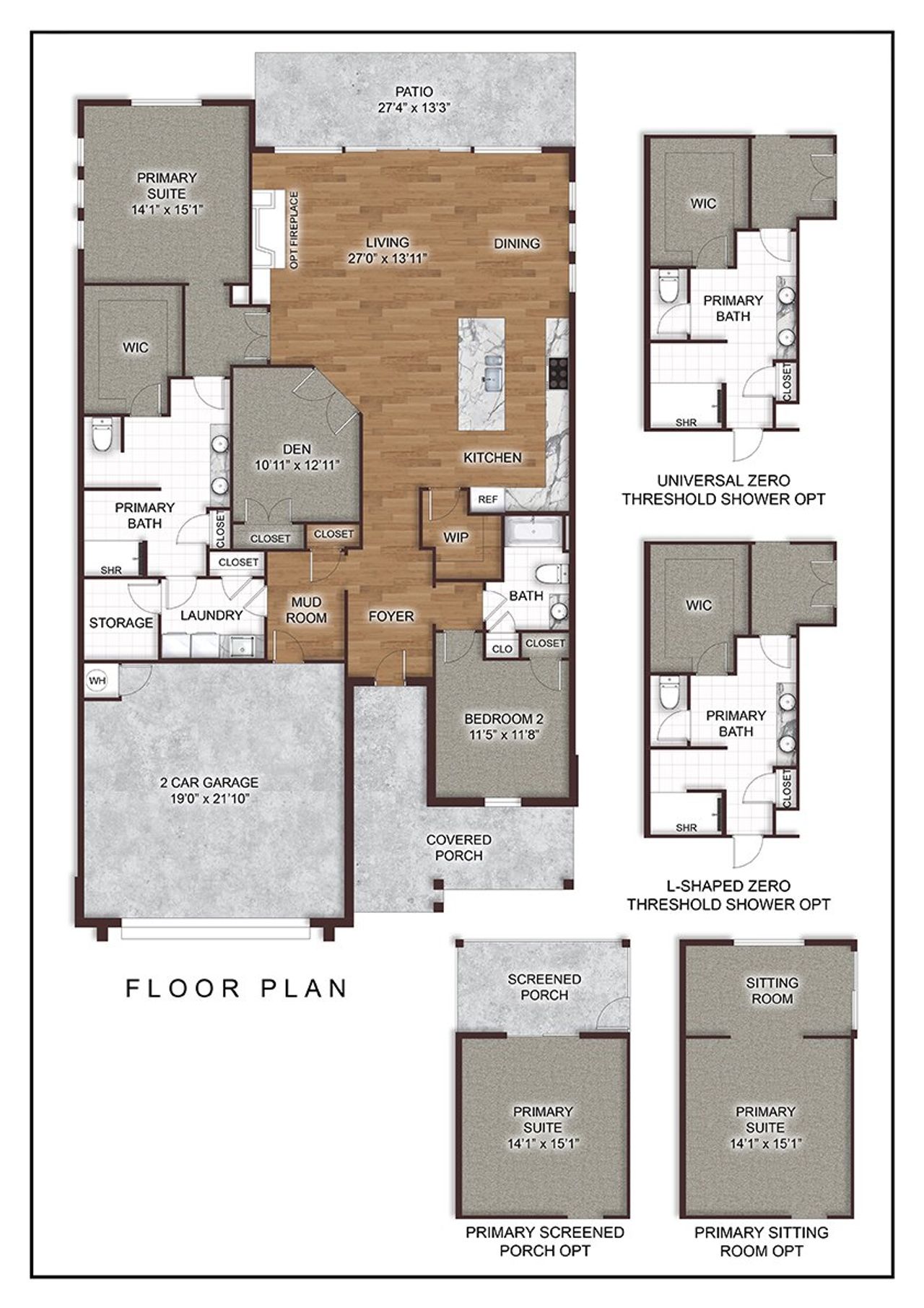 2D floor plan layout for the Torino by Perfection Builders in The Courtyards at Curry Farms, Louisville, KY (Image 2).