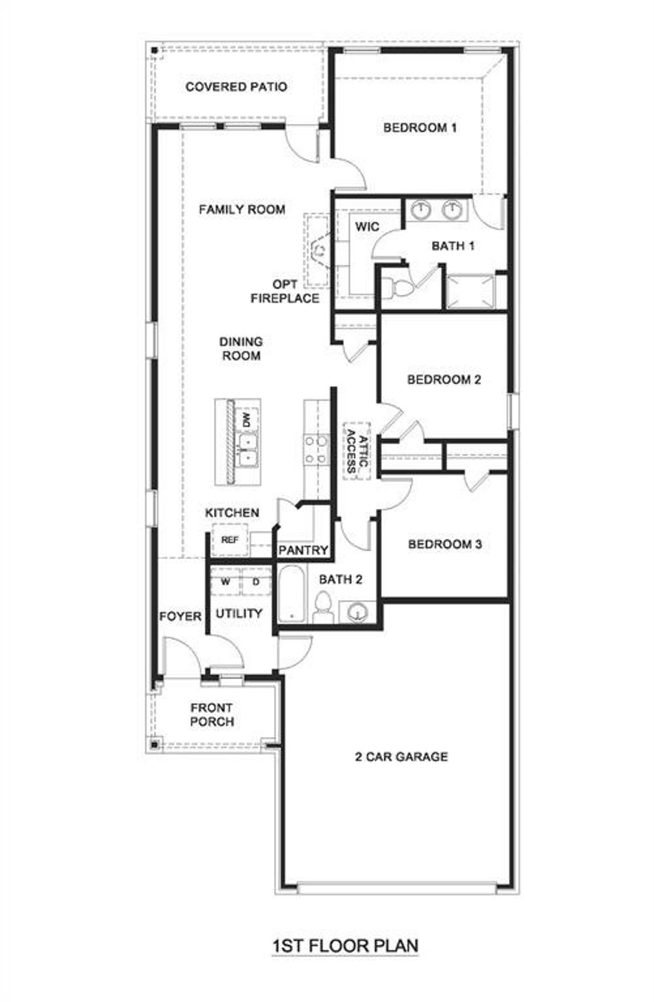 2D floor plan layout of this home in Silverado, Aubrey, TX (Image 2).