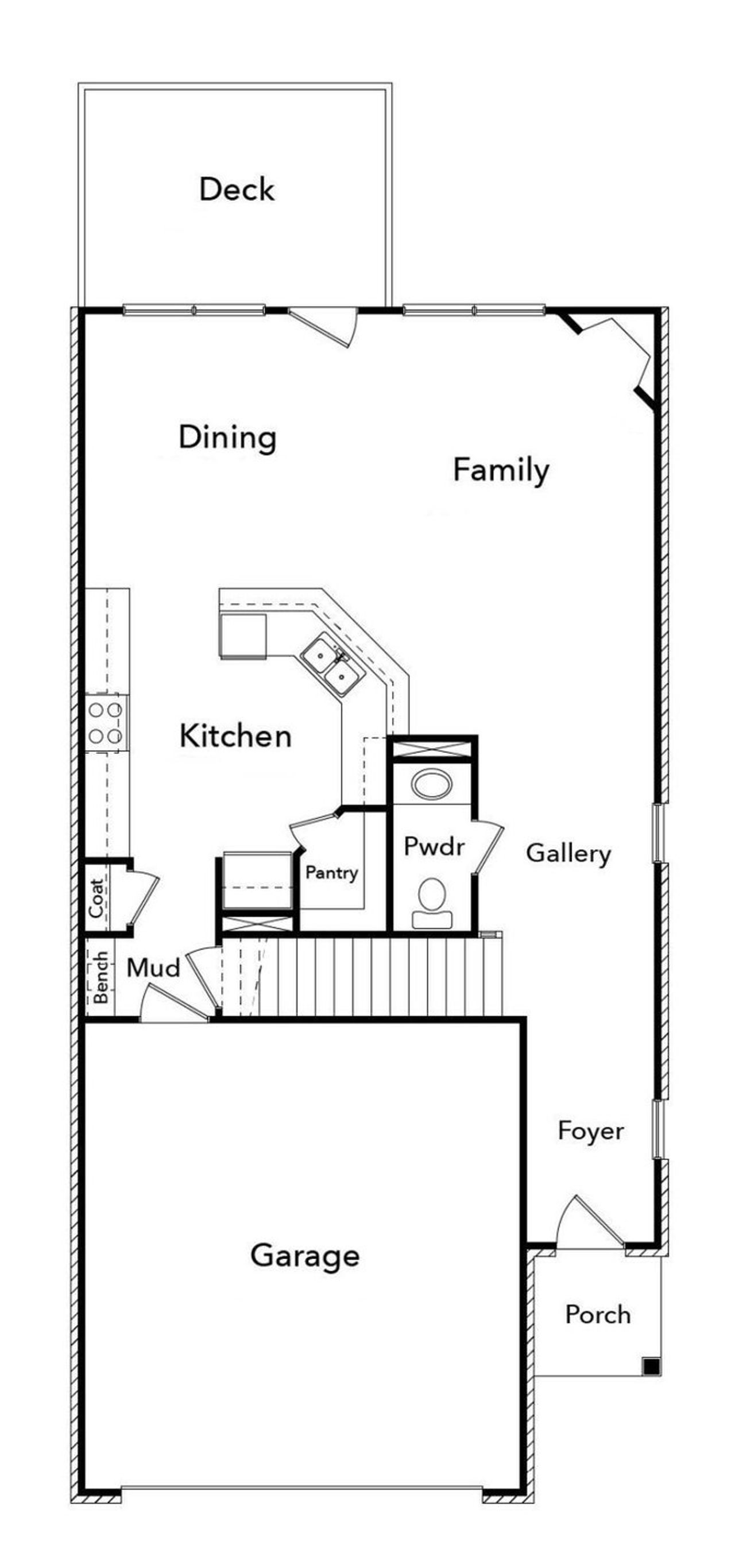 2D floor plan layout for the Amelia by Create Homes in Jefferson Street, Austell, GA (Image 2).