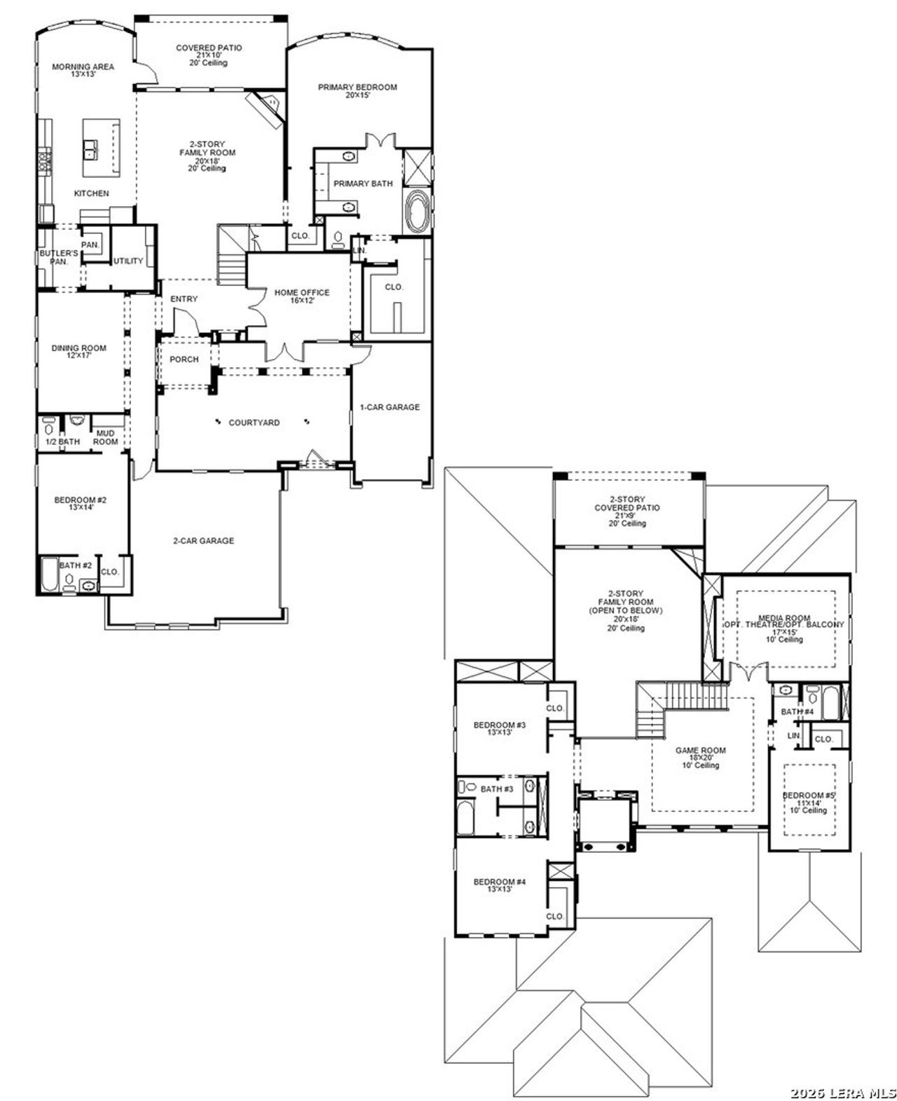 2D floor plan layout of this home in The Dominion, San Antonio, TX (Image 2).