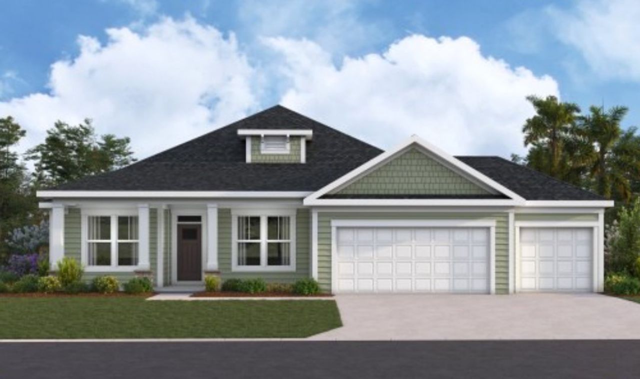 Representative exterior photo of a completed home built from the Dahlia by Fischer Homes in Breakfast Point East, Panama City Beach, FL (Image 2).