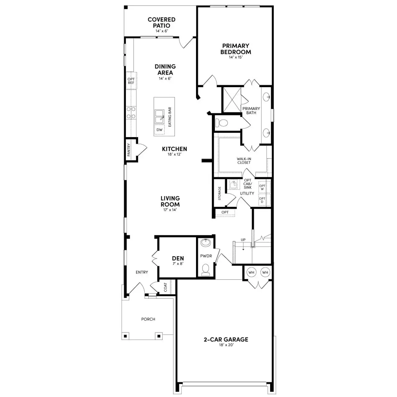 2D floor plan layout of this home in Traditional Homes at Easton Park, Austin, TX (Image 2).