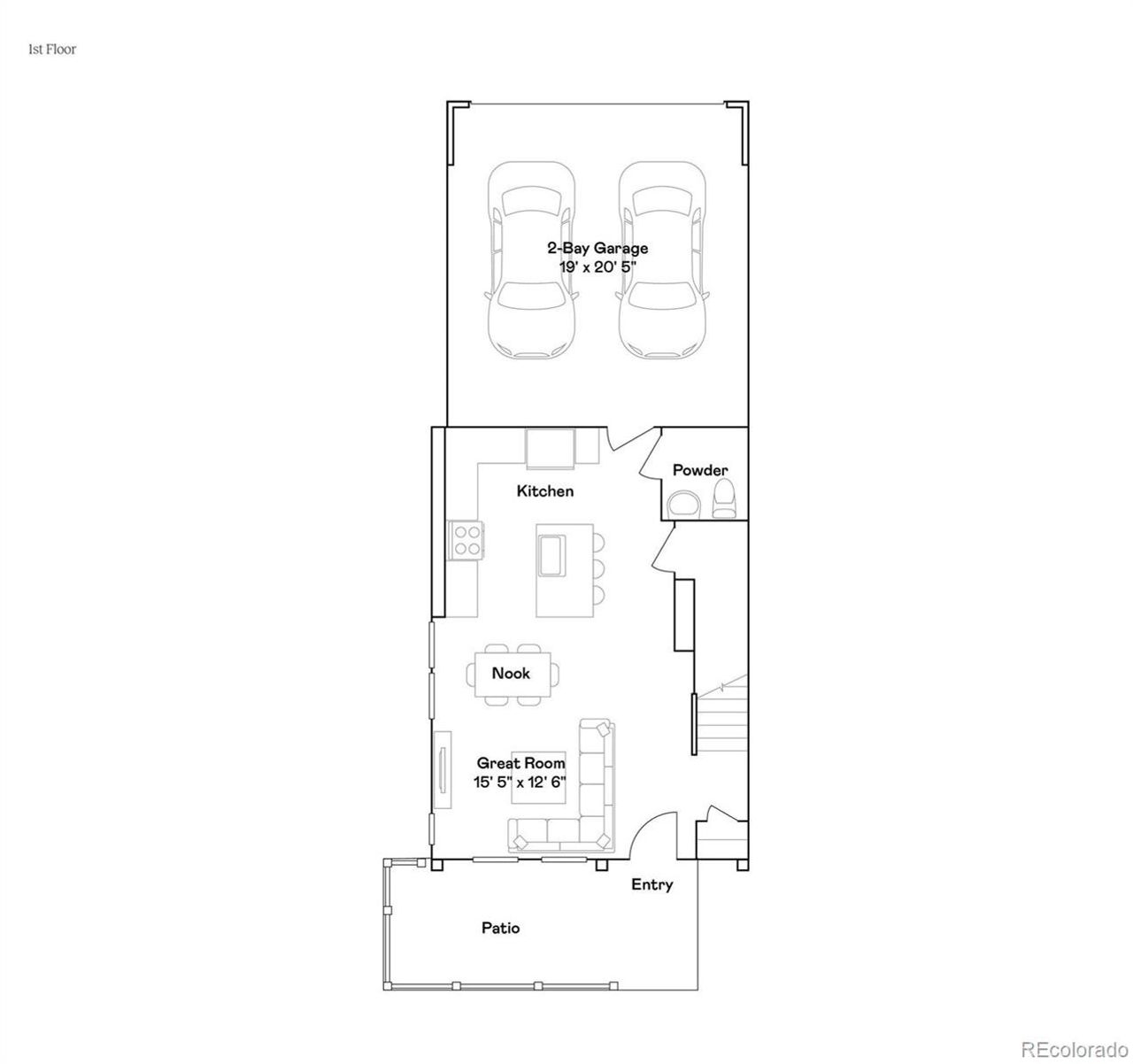 2D floor plan layout of this home in Riano Ridge, Loveland, CO (Image 2).