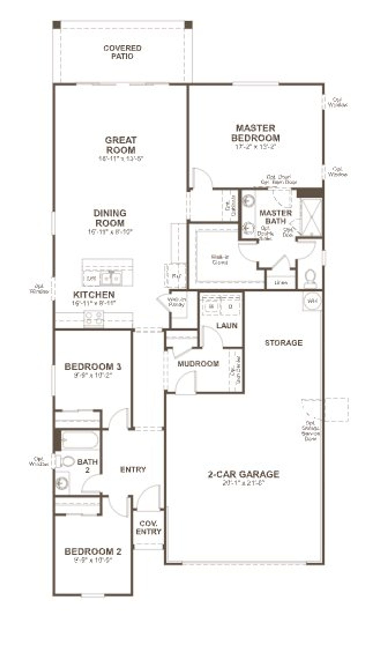2D floor plan layout of this home in Seasons at Red Rock, Red Rock, AZ (Image 2).